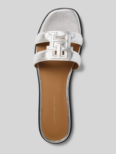 Tommy Hilfiger Pantolette aus echtem Leder Silber 3