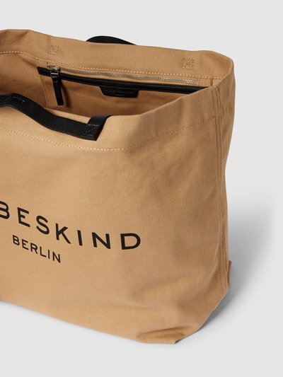 LIEBESKIND BERLIN Torba shopper z nadrukiem z logo model ‘CANVAS’ Szarobrązowy 4