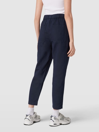 Marc O'Polo Broek met linnen en elastische band Marineblauw - 5