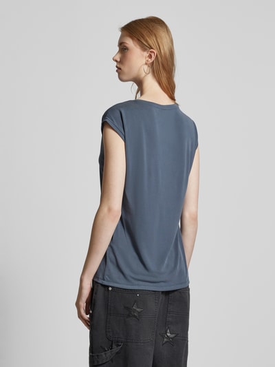 Pieces T-Shirt mit V-Ausschnitt Modell 'KAMALA' Rauchblau 5