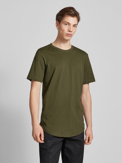 Jack & Jones T-shirt z zaokrąglonym dołem model ‘ENOA’ Oliwkowy 4