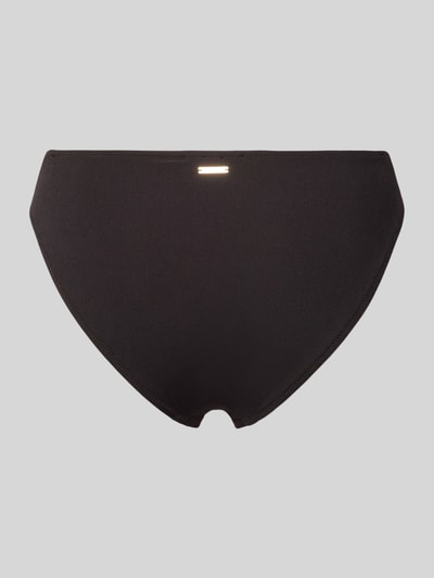 Produktfoto, schwarze Slim Fit Bikini-Hose mit Logo-Detail Modell 'Costillas' von JOOP! Collection, feine Struktur, elastischer Material-Mix.