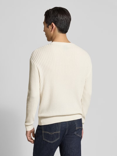 Armani Exchange Slim Fit Pullover in Strick-Optik Offwhite 5