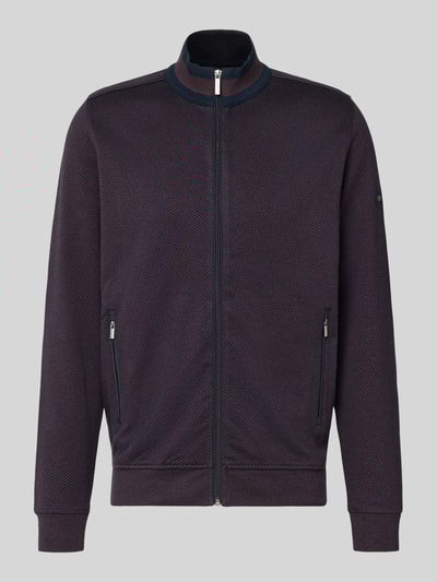 bugatti Bluza rozpinana z prążkowanymi wykończeniami Bordowy 2