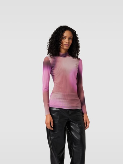 BAUM & PFERDGARTEN Longsleeve mit Rollkragen Pink Melange 4