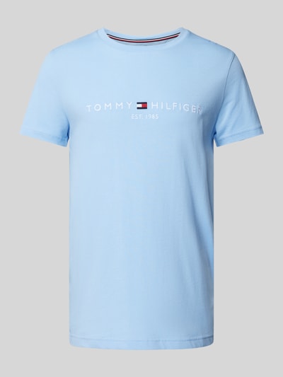 Tommy Hilfiger T-Shirt mit Label-Print Hellblau 2