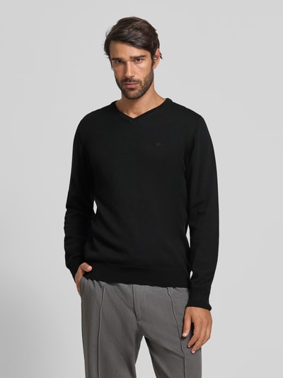 Fynch-Hatton Bluzka z długim rękawem i detalem z logo Czarny 4