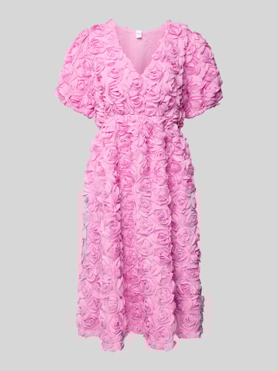 YAS Midi-jurk met structuurmotief, model 'ROSIVA' Lila - 2