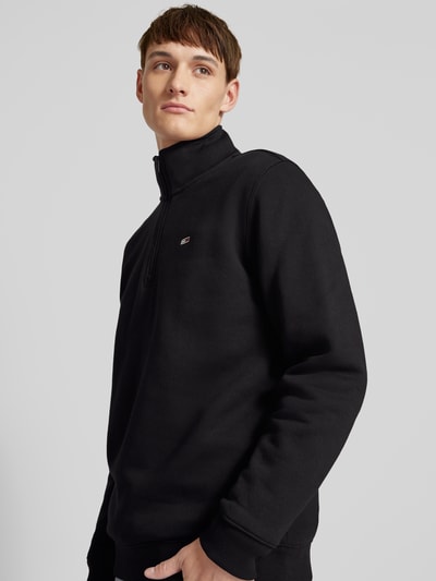 Tommy Jeans Regular Fit Sweatshirt mit Troyer-Kragen Black 3