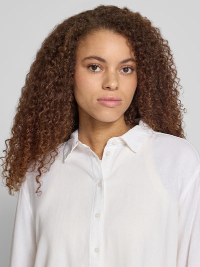 ONLY Relaxed Fit Leinenbluse mit Hemdblusenkragen Modell 'GOA' Weiss 3