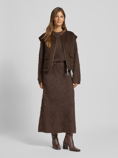 MOS MOSH Gilet met ritssluiting Chocoladebruin - 1