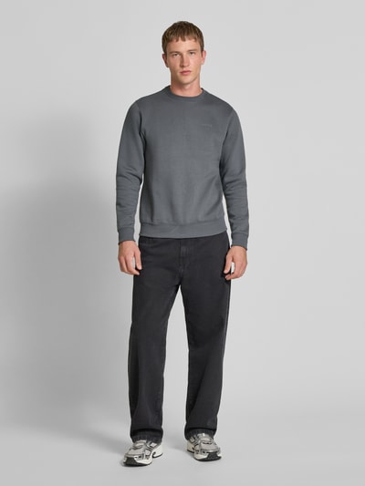 Blend Sweatshirt mit Rundhalsausschnitt und Logo Anthrazit 1