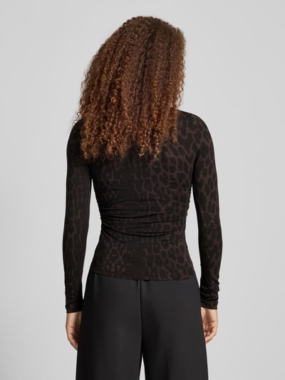 OH APRIL Longsleeve mit Raffungen Modell 'Maeve' Dunkelbraun 5