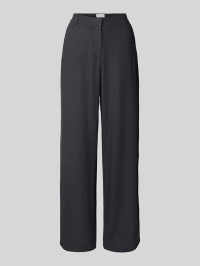 MSCH Copenhagen Straight leg linnen broek met steekzakken, model 'Pennie Ginia' Antraciet - 2