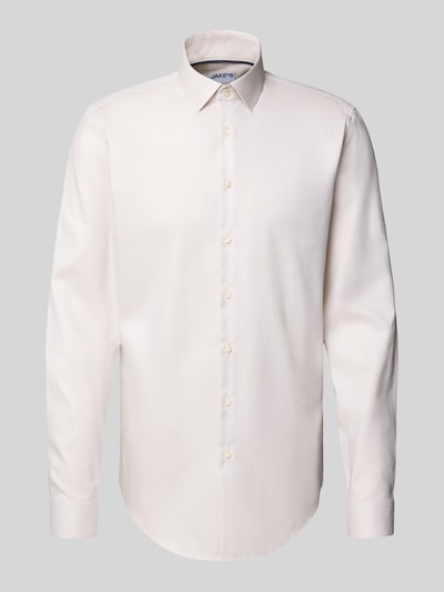 Jake*s Slim Fit Businesshemd mit extra langem Arm Taupe 2