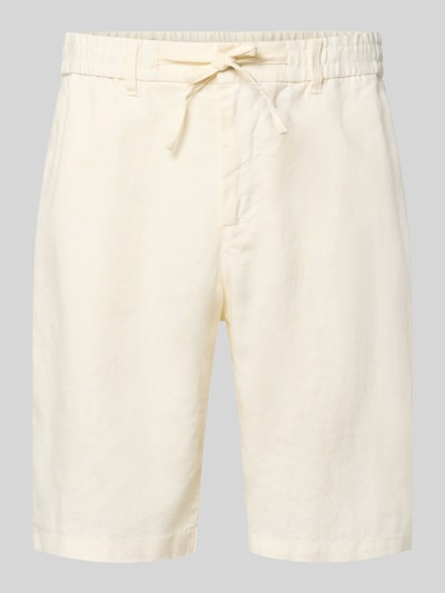 Produktfoto, Shorts aus Leinen mit Gesäßtaschen von Gant in Creme, Regular-Fit, elastischer Bund, reine Leinen, glatte Textur