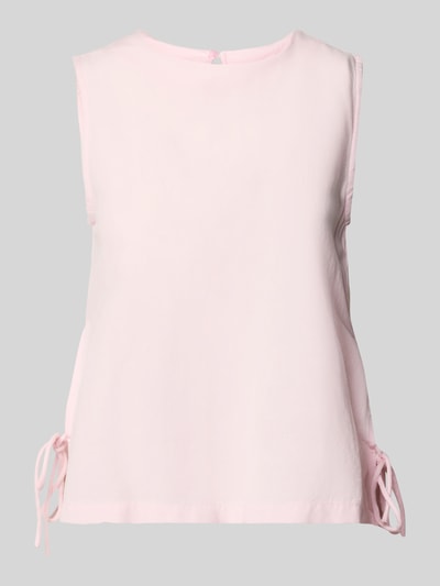 Produktfoto, Blusentop aus Viskose-Mix mit seitlicher Schnürung von Vila in zartem Rosa, Straight Fit, glatte Textur, Modell PRISILLA