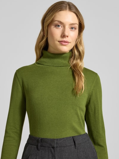 Tom Tailor Regular fit coltrui van een mix van katoen en viscose Groen - 3