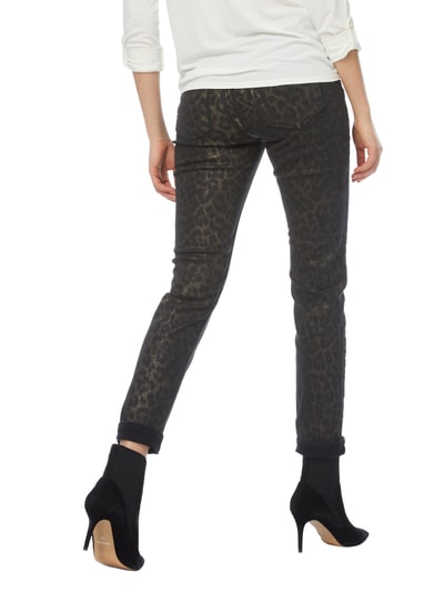 Christian Berg Woman Coated Slim Fit Jeans mit Leopardenmuster Dunkelgrau 5