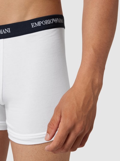 Emporio Armani Boxershort van katoenmix met elastische logoband Wit - 3