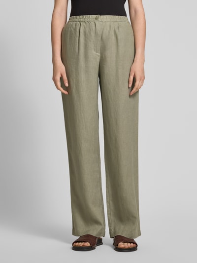 Samsøe Samsøe Spodnie materiałowe z zapięciem na guzik model ‘SATOVE’ Oliwkowy 4