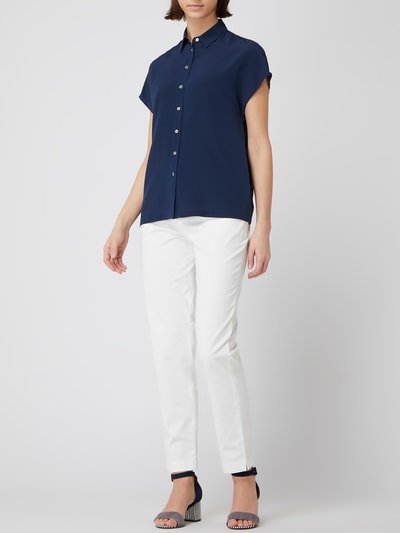 tonno & panna Blouse van zijde, model 'Geli' Marineblauw - 1