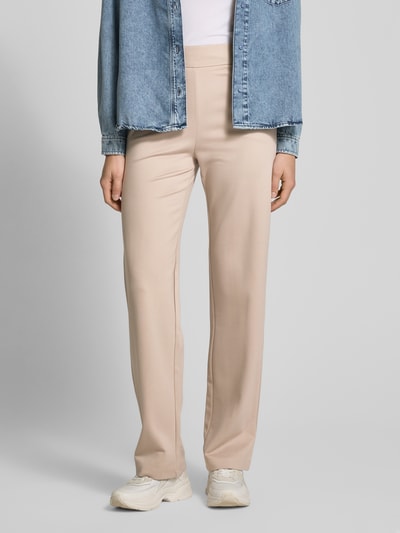 Only Straight leg pantalon met brede tailleband, model 'POPTRASH' Zand - 4