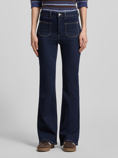 Tom Tailor Denim Flared Fit Jeans aus Baumwoll-Mix Dunkelblau 4