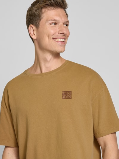 American Vintage T-shirt met labelprint Camel - 3