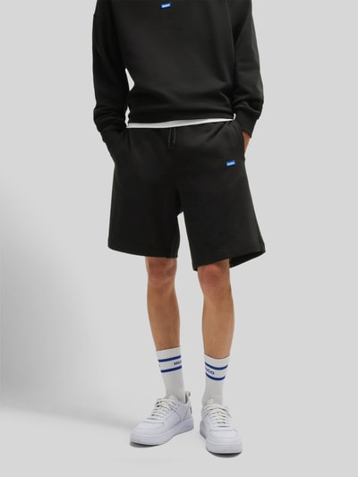 HUGO Blue Regular Fit Sweatshorts aus reiner Baumwolle Modell 'NASENSIO' Black 4