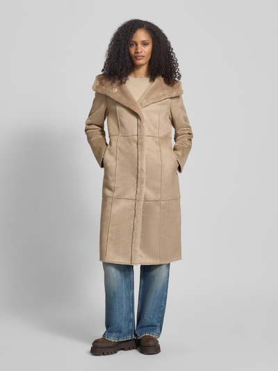 PETITE M. Płaszcz dwustronny z kapturem Beżowy 4