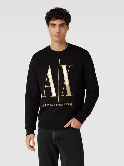 Armani Exchange Sweatshirt mit Label-Statement-Stitching Black 4