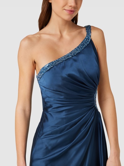 Luxuar Abendkleid mit One-Shoulder-Träger Rauchblau 3