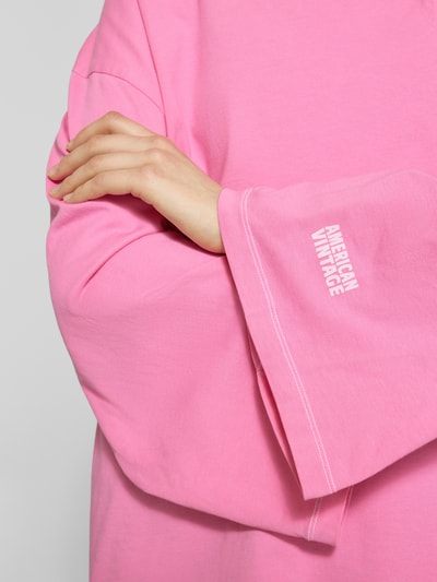 American Vintage Oversized shirt met lange mouwen en ronde hals, model 'FIZVALLEY' Roze - 3