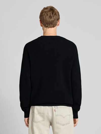 Calvin Klein Jeans Sweter z dzianiny z naszywką z logo Czarny 5