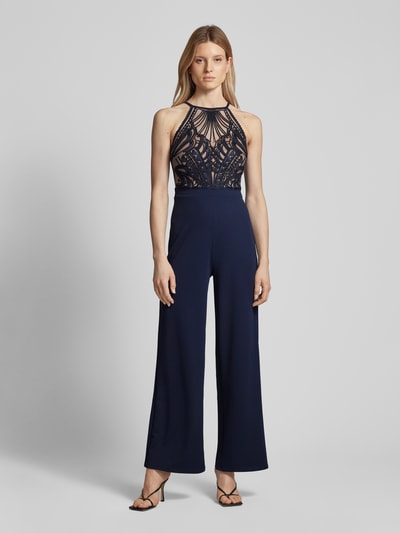 Lipsy Jumpsuit mit Häkelspitze Marine 4