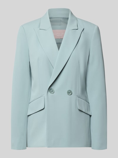 Produktfoto, Regular Fit Blazer mit Pattentaschen von Christian Berg Woman Selection in Hellblau, Material-Mix mit Stretch-Anteil, Reverskragen, Knopfverschluss