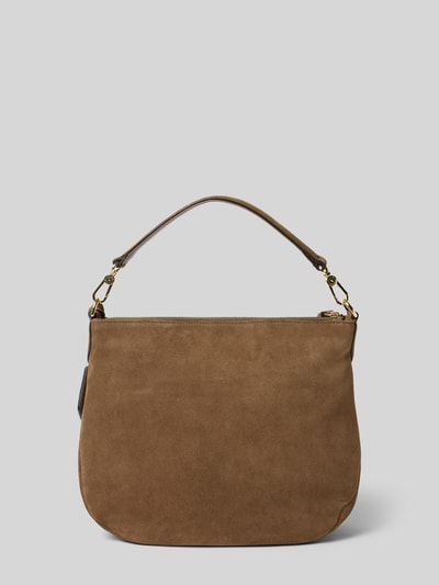 Produktfoto, Handtasche aus Leder Modell 'JUNA' von Abro in Braun mit Reißverschluss, Tragehenkel und Schulterriemen, glatte Oberfläche