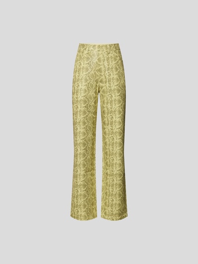 ROTATE BIRGER CHRISTENSEN High Waist Hose in Reptil-Optik Gelb 2