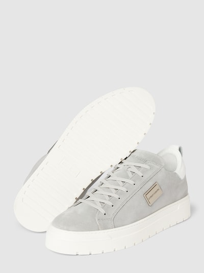 Antony Morato Sneakers van leer met labelapplicatie Lichtgrijs - 4