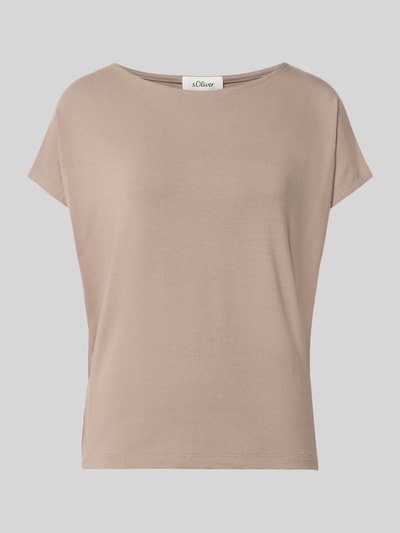Produktfoto, Oversized T-Shirt aus Viskose-Mix von s.Oliver RED LABEL in Beige, glatte Textur, klassischer Schnitt, neutrale Farbgebung