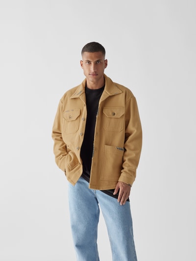 Greg Lauren Hemdjacke mit Used-Look Camel 4