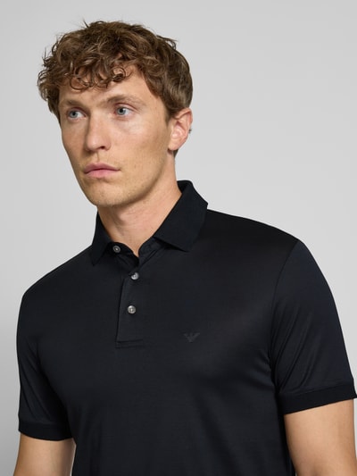 Emporio Armani Regular Fit Poloshirt mit Label-Print Marine 3
