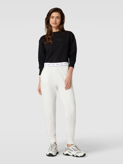 Guess Sweatshirt met elastische band met label, model 'CARRIE' Zwart - 1