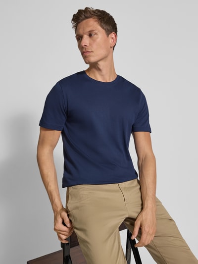 Christian Berg Men T-Shirt mit geripptem Rundhalsausschnitt Marine 3