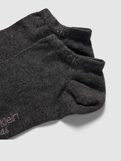 CK Calvin Klein Socken mit Label-Schriftzug im 2er-Pack Dunkelgrau Melange 2