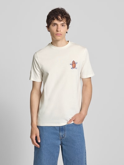 Blend T-shirt z przeszyciami model 'SUN ISLAND' Biały 4