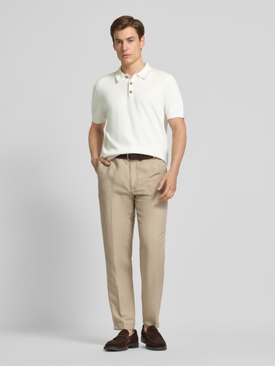 Fynch-Hatton Poloshirt mit kurzer Knopfleiste Offwhite 1