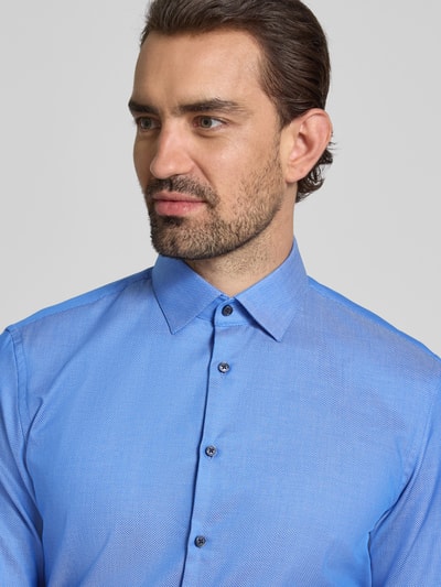 Jake*s Slim fit zakelijk overhemd met knoopsluiting Koningsblauw - 3