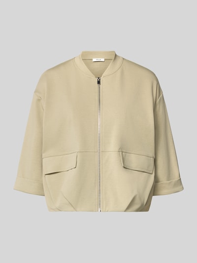 Productfoto, Blouson met ritssluiting en klepzakken model 'Goros' van OPUS, relaxed fit, katoenmix met stretch, opstaande kraag, 3/4-mouw, zandkleur, gladde textuur